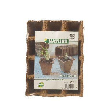 Biologisch afbreekbare potjes zonder turf, tray met 12 vakjes Biologisch afbreekbare potjes zonder turf, tray met 12 vakjes