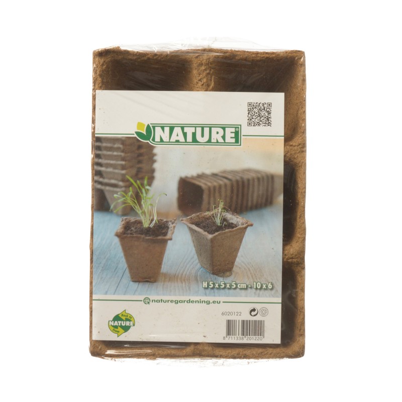 Biologisch afbreekbare potjes zonder turf, tray met 6 vakjes Biologisch afbreekbare potjes zonder turf, tray met 6 vakjes