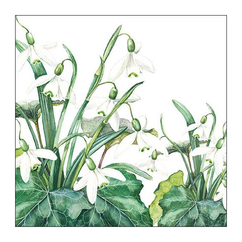 Napkin 33 Snowdrops White FSC Mix