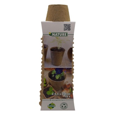 Bio kweekpotjes H8,5 x Ø8 cm set à 18 stuks Bio kweekpotjes H8,5 x Ø8 cm set à 18 stuks