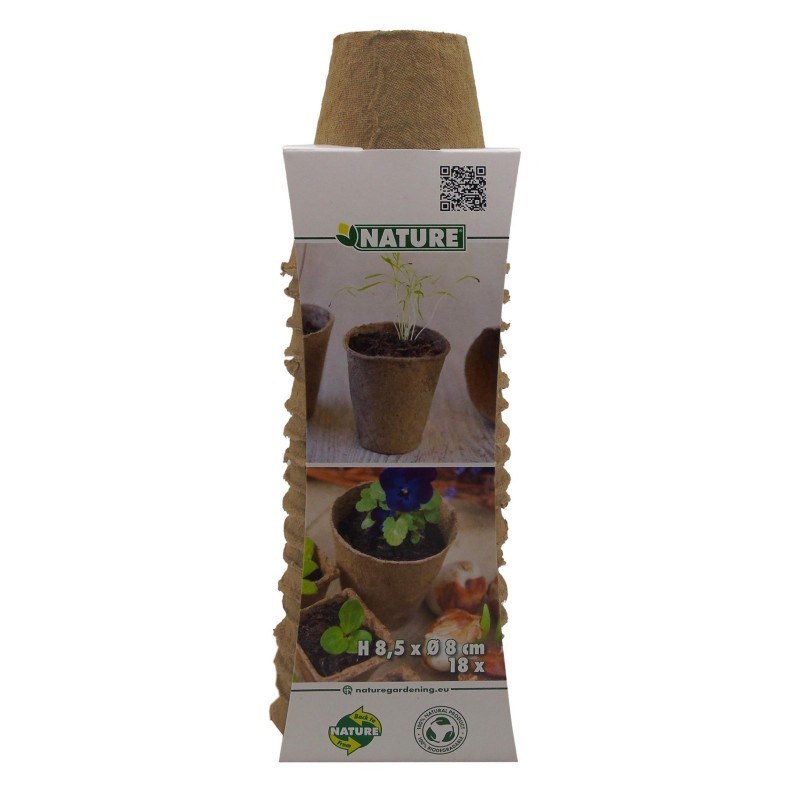 Bio kweekpotjes H8,5 x Ø8 cm set à 18 stuks Bio kweekpotjes H8,5 x Ø8 cm set à 18 stuks