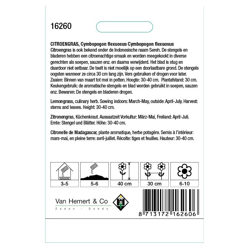 Citroengras / Cymbopogon flexuosus -zaden- Citroengras / Cymbopogon flexuosus -zaden-