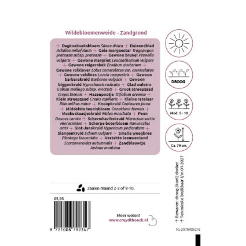 Wildebloemenweide - voor zandgrond Wildebloemenweide - voor zandgrond