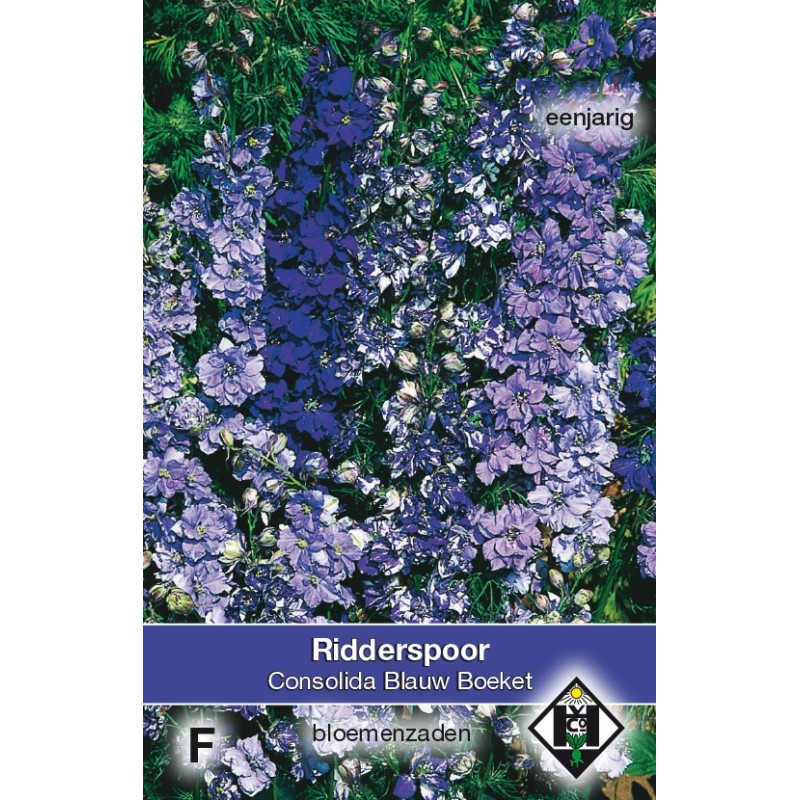 Consolida ajacis 'Blauw Boeket' -zaden- Consolida ajacis 'Blauw Boeket' -zaden-