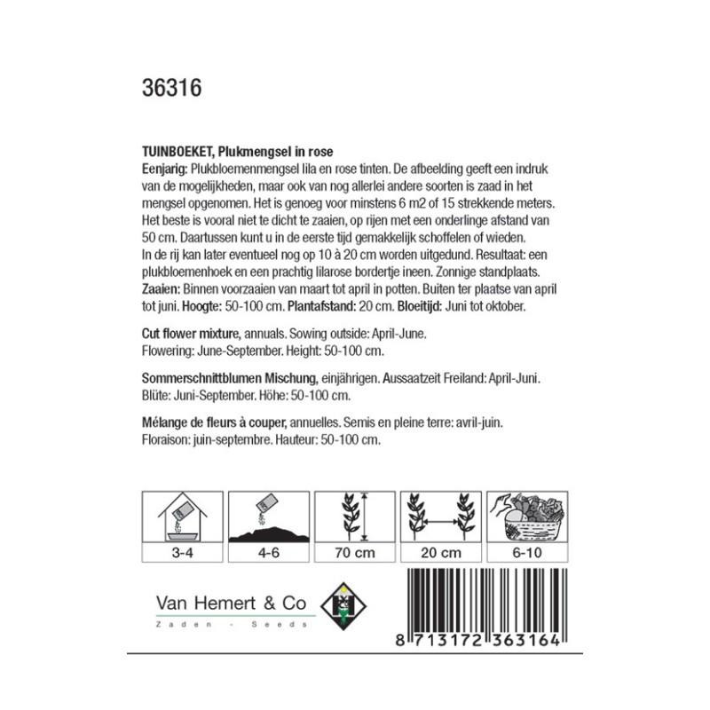 Tuinboeket in roze -zaden- Tuinboeket in roze -zaden-