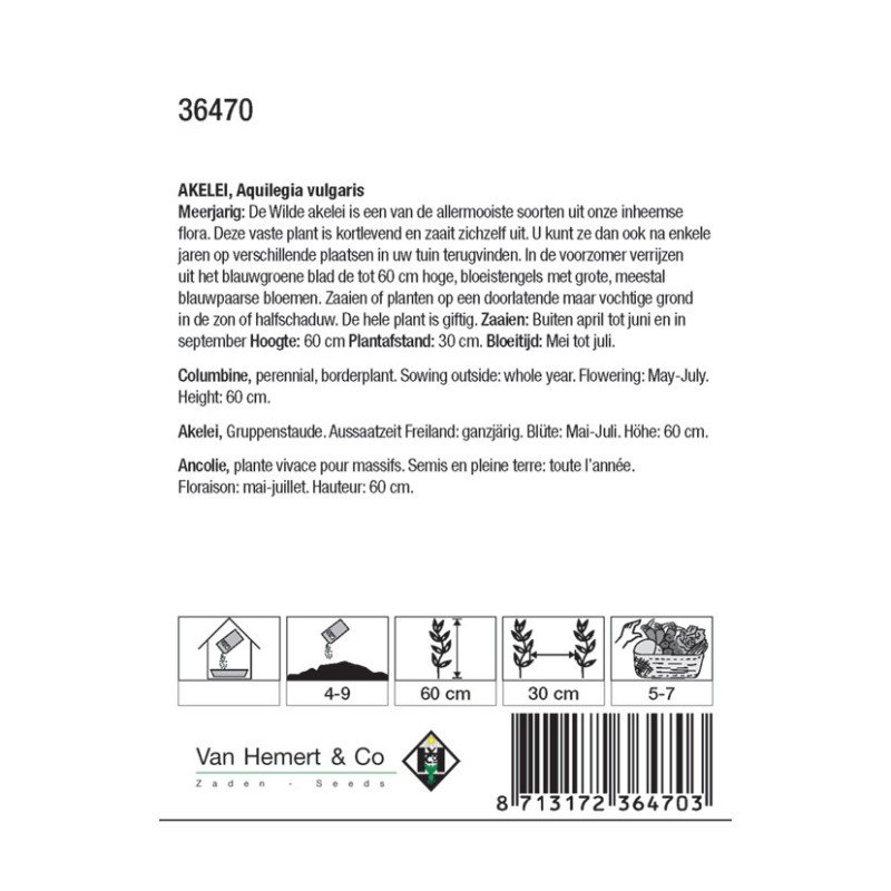 Aquilegia vulgaris -zaden- Aquilegia vulgaris -zaden-