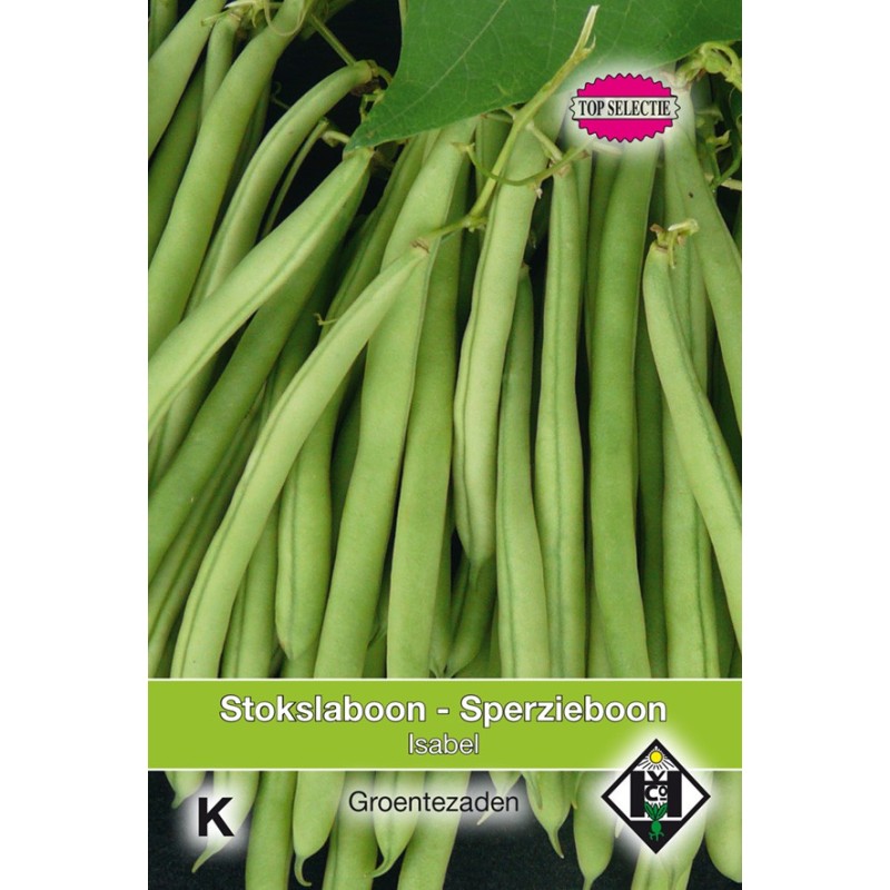 Stokslaboon-Sperzieboon, Phaseolus vulgaris 'Isabel', 30 gr. -zaden- Stokslaboon-Sperzieboon, Phaseolus vulgaris 'Isabel', 30 gr. -zaden-
