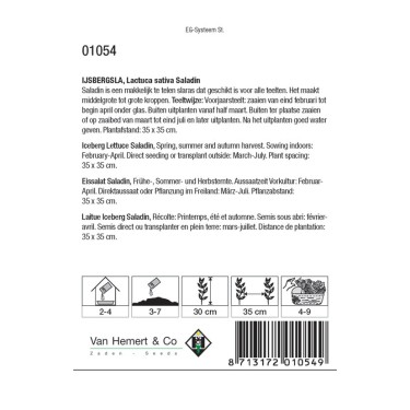 IJsbergsla, Lactuca sativa 'Saladin' -zaden- IJsbergsla, Lactuca sativa 'Saladin' -zaden-