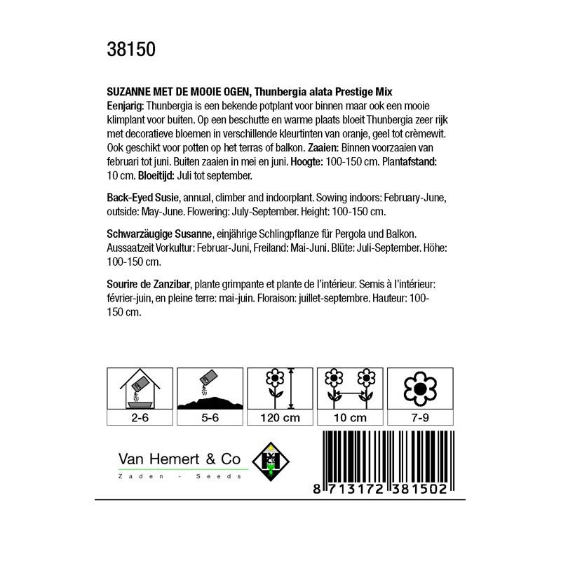 Thunbergia alata 'Prestige Mix' -zaden-