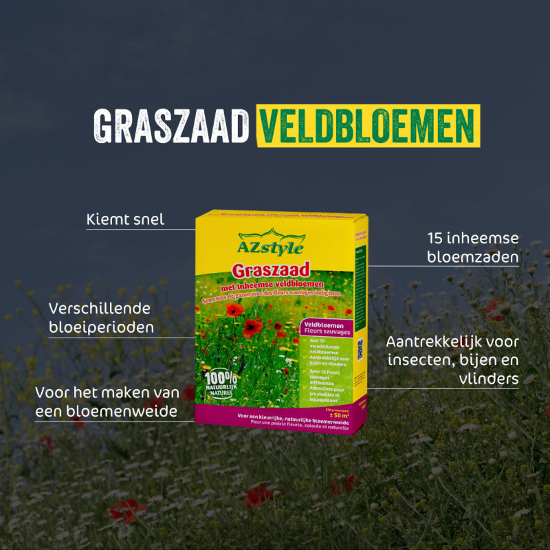 Graszaad met Inheemse veldbloemen 500 g